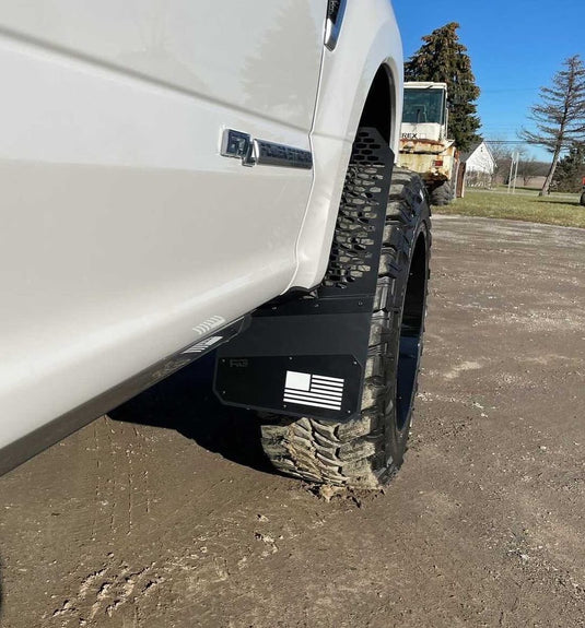 REK-mesh X Merica Universal Offset Mud Flaps - 1 Set = 2 flaps