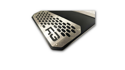 Ram Custom Fitting FRONT Rek Mesh Mud Flaps - Silver Brushed on Black ...