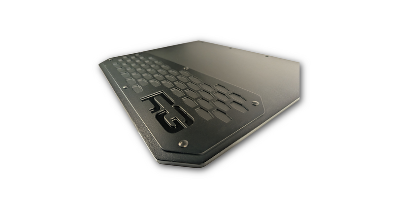 Load image into Gallery viewer, Black on Black - REK-mesh Universal Offset Mud Flaps - 1 set= 2 Flaps
