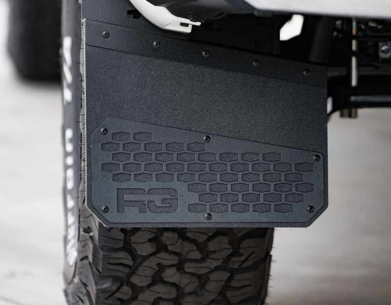 Load image into Gallery viewer, Ram Custom Fitting Rek Mesh Mud Flaps - Black on Black
