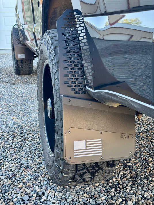 REK-mesh X Merica Universal Offset Mud Flaps - 1 Set = 2 flaps